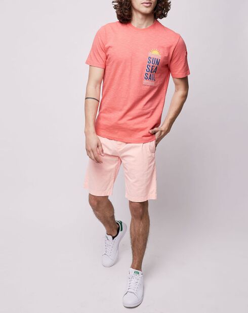 T-shirt rossa lavata estiva Flamm