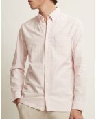 Chemise droite Ethan à carreaux rose clair