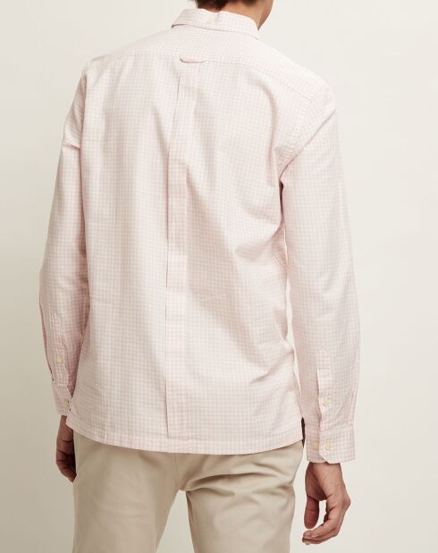 Chemise droite Ethan à carreaux rose clair