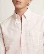 Chemise droite Ethan à carreaux rose clair