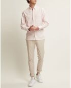 Chemise droite Ethan à carreaux rose clair