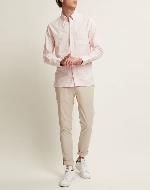 Chemise droite Ethan à carreaux rose clair