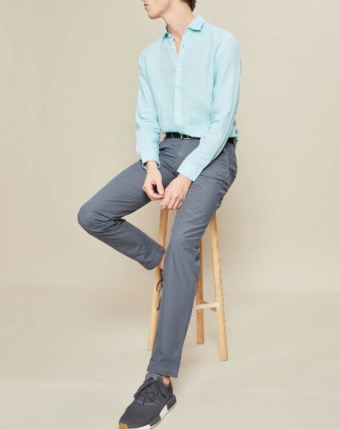 Chemise 100% Lin slim Sammy Pat aquatic