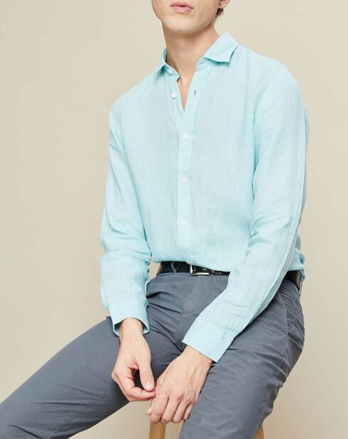 Chemise 100% Lin slim Sammy Pat aquatic