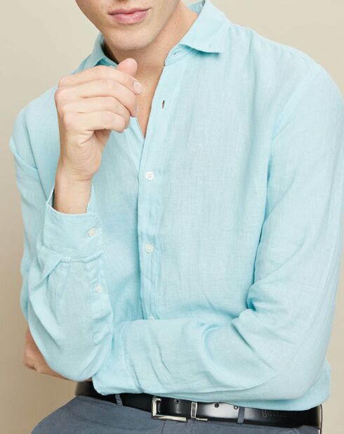 Chemise 100% Lin slim Sammy Pat aquatic