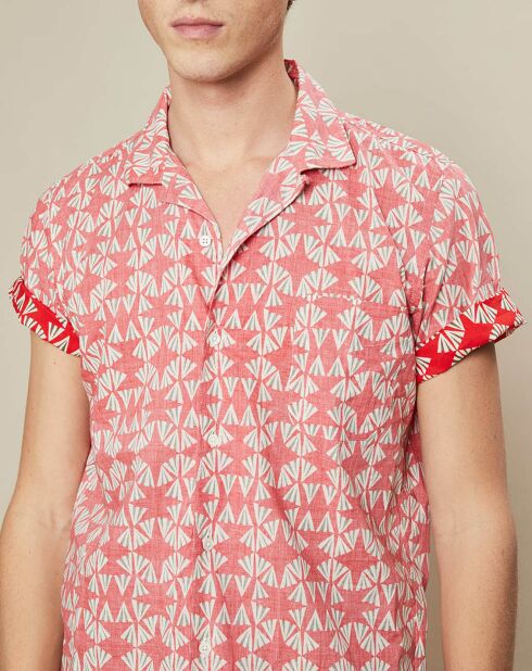 Slam Fans rot/weiß/grün bedrucktes Slim Shirt