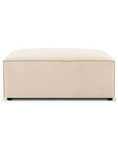 Pouf velours côtelé carlo beige - 100x70x42 cm