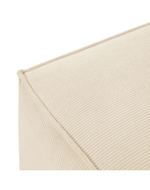 Pouf velours côtelé carlo beige - 100x70x42 cm