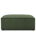 Pouf velours côtelé carlo vert bouteille - 100x70x42 cm