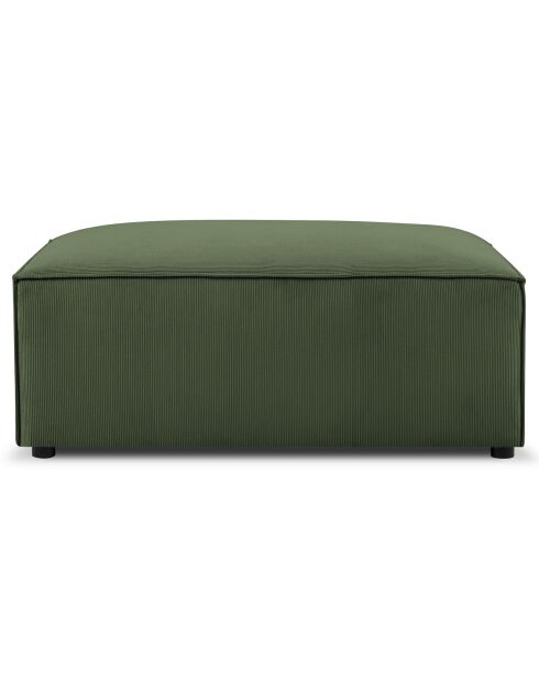Pouf velours côtelé carlo vert bouteille - 100x70x42 cm