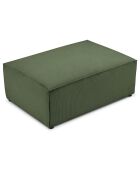 Pouf velours côtelé carlo vert bouteille - 100x70x42 cm