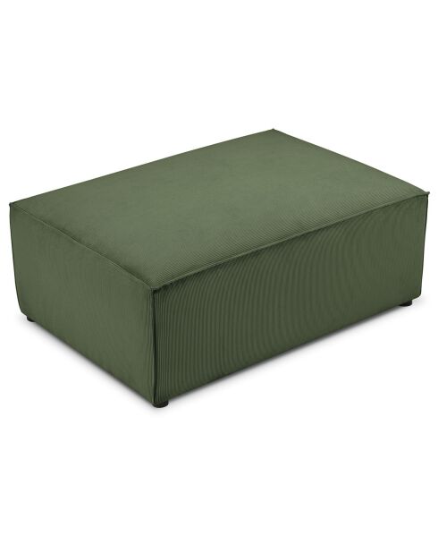 Pouf velours côtelé carlo vert bouteille - 100x70x42 cm