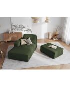 Pouf velours côtelé carlo vert bouteille - 100x70x42 cm