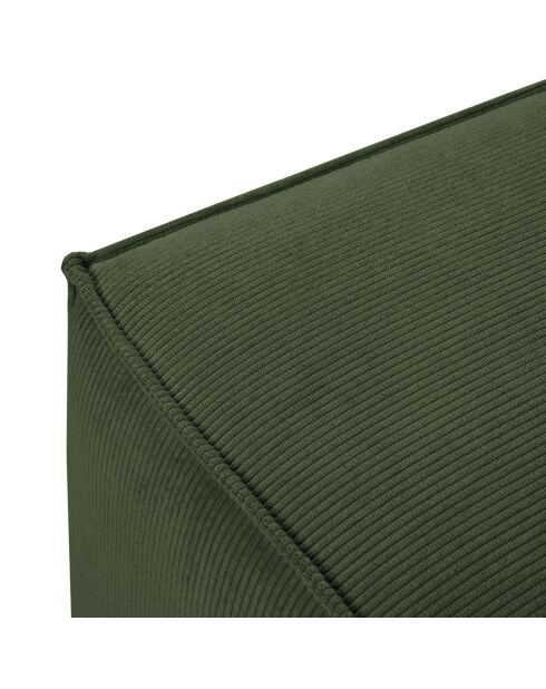 Pouf velours côtelé carlo vert bouteille - 100x70x42 cm