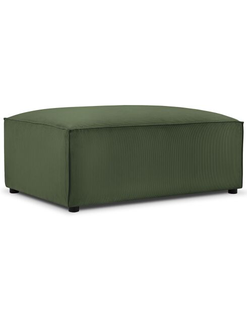 Pouf velours côtelé carlo vert bouteille - 100x70x42 cm