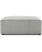 Pouf velours côtelé carlo gris clair - 100x70x42 cm