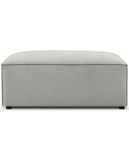 Pouf velours côtelé carlo gris clair - 100x70x42 cm