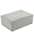 Pouf velours côtelé carlo gris clair - 100x70x42 cm