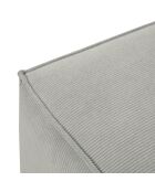 Pouf velours côtelé carlo gris clair - 100x70x42 cm