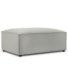 Pouf velours côtelé carlo gris clair - 100x70x42 cm
