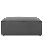 Pouf velours côtelé carlo gris - 100x70x42 cm