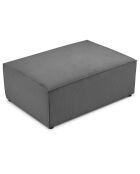 Pouf velours côtelé carlo gris - 100x70x42 cm