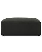 Pouf velours côtelé carlo noir - 100x70x42 cm