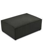 Pouf velours côtelé carlo noir - 100x70x42 cm