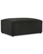 Pouf velours côtelé carlo noir - 100x70x42 cm