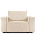 Fauteuil velours côtelé carlo beige - 126x102x90 cm