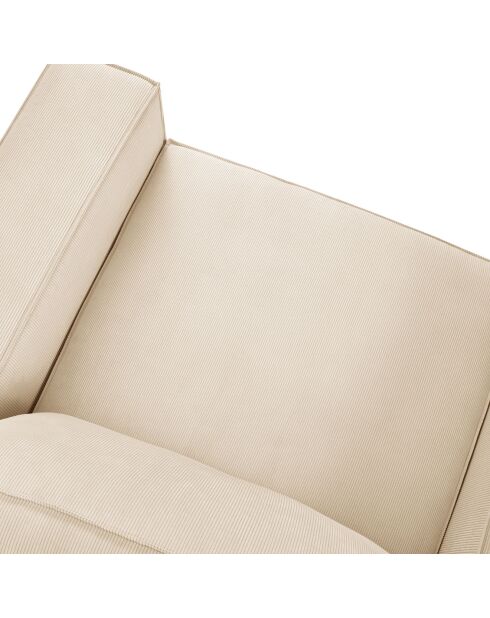 Fauteuil velours côtelé carlo beige - 126x102x90 cm