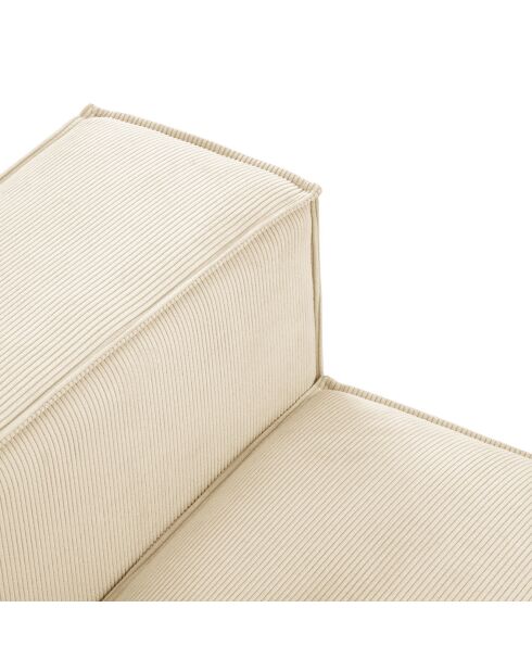 Fauteuil velours côtelé carlo beige - 126x102x90 cm