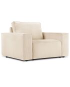 Fauteuil velours côtelé carlo beige - 126x102x90 cm