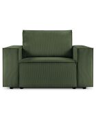 Fauteuil velours côtelé carlo vert bouteille - 126x102x90 cm