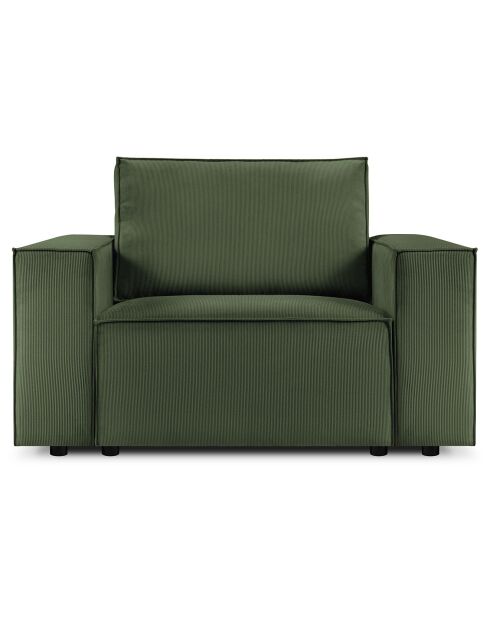Fauteuil velours côtelé carlo vert bouteille - 126x102x90 cm