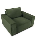 Fauteuil velours côtelé carlo vert bouteille - 126x102x90 cm
