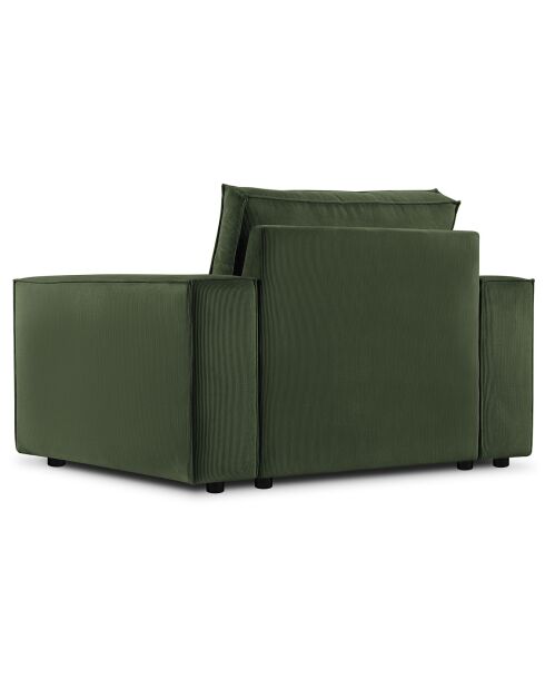 Fauteuil velours côtelé carlo vert bouteille - 126x102x90 cm