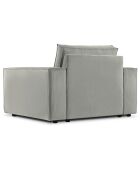 Fauteuil velours côtelé carlo gris clair - 126x102x90 cm