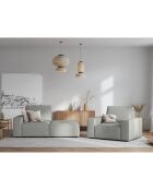 Fauteuil velours côtelé carlo gris clair - 126x102x90 cm