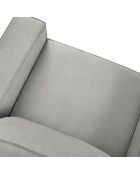 Fauteuil velours côtelé carlo gris clair - 126x102x90 cm