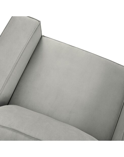 Fauteuil velours côtelé carlo gris clair - 126x102x90 cm