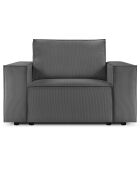 Fauteuil velours côtelé carlo gris - 126x102x90 cm