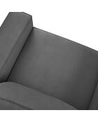 Fauteuil velours côtelé carlo gris - 126x102x90 cm