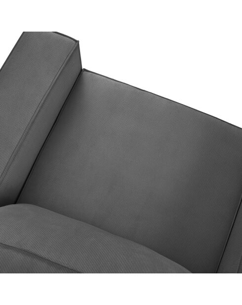 Fauteuil velours côtelé carlo gris - 126x102x90 cm