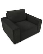 Fauteuil velours côtelé carlo noir - 126x102x90 cm
