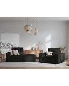 Fauteuil velours côtelé carlo noir - 126x102x90 cm