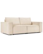 Canapé velours côtelé carlo 3 places beige - 206x102x90 cm