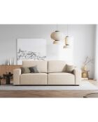 Canapé velours côtelé carlo 3 places beige - 206x102x90 cm