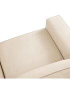 Canapé velours côtelé carlo 3 places beige - 206x102x90 cm