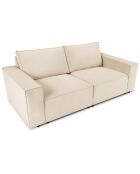 Canapé velours côtelé carlo 3 places beige - 206x102x90 cm